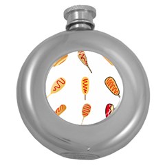 Hot Dog Buns Sate Sauce Bread Round Hip Flask (5 Oz) by Mariart