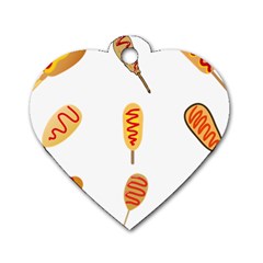 Hot Dog Buns Sate Sauce Bread Dog Tag Heart (two Sides)