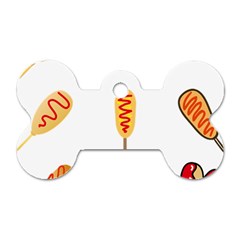 Hot Dog Buns Sate Sauce Bread Dog Tag Bone (one Side) by Mariart