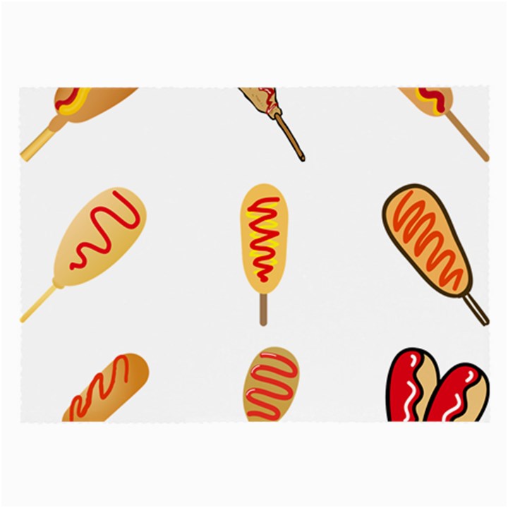 Hot Dog Buns Sate Sauce Bread Large Glasses Cloth (2-Side)