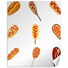 Hot Dog Buns Sate Sauce Bread Canvas 11  X 14   by Mariart