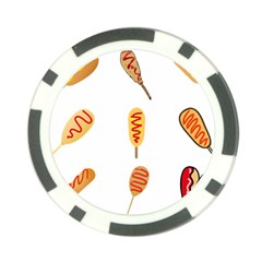 Hot Dog Buns Sate Sauce Bread Poker Chip Card Guard by Mariart