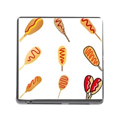 Hot Dog Buns Sate Sauce Bread Memory Card Reader (square) by Mariart