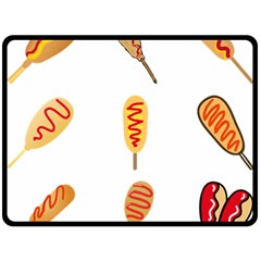 Hot Dog Buns Sate Sauce Bread Fleece Blanket (large)  by Mariart