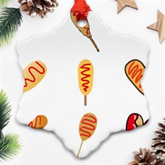 Hot Dog Buns Sate Sauce Bread Ornament (snowflake) by Mariart