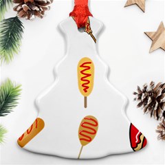 Hot Dog Buns Sate Sauce Bread Christmas Tree Ornament (two Sides) by Mariart