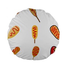 Hot Dog Buns Sate Sauce Bread Standard 15  Premium Round Cushions