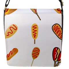 Hot Dog Buns Sate Sauce Bread Flap Messenger Bag (s) by Mariart