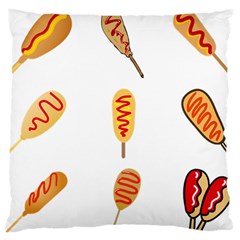 Hot Dog Buns Sate Sauce Bread Standard Flano Cushion Case (two Sides) by Mariart