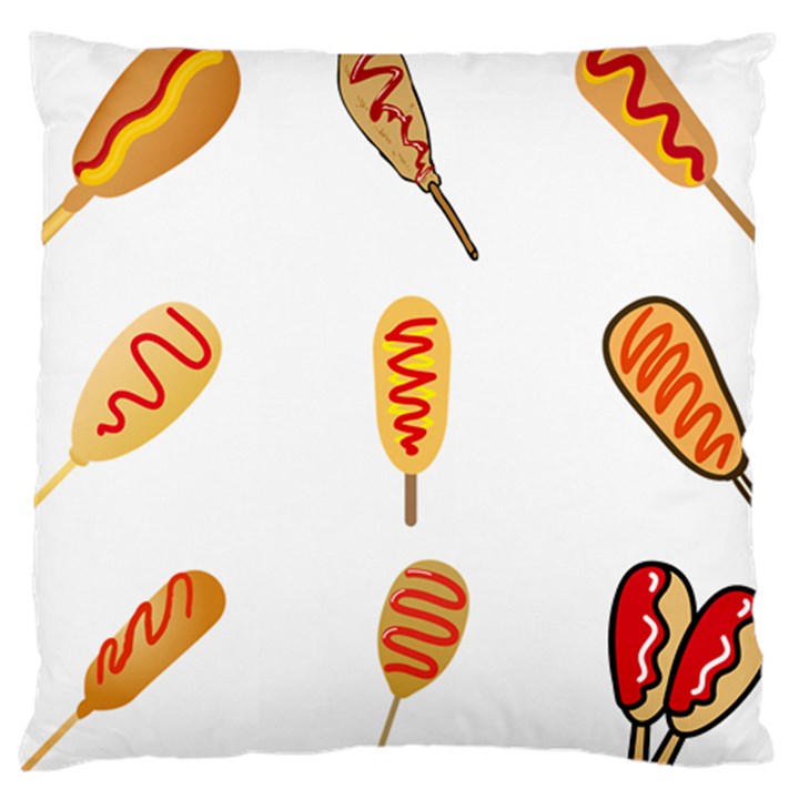 Hot Dog Buns Sate Sauce Bread Standard Flano Cushion Case (Two Sides)