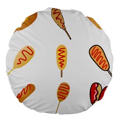 Hot Dog Buns Sate Sauce Bread Large 18  Premium Flano Round Cushions by Mariart