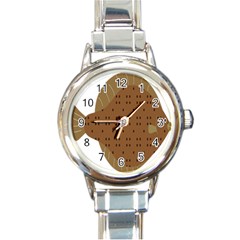 Illustrain Animals Reef Fish Sea Beach Water Seaword Brown Polka Round Italian Charm Watch by Mariart