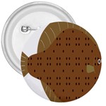 Illustrain Animals Reef Fish Sea Beach Water Seaword Brown Polka 3  Buttons Front