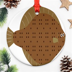 Illustrain Animals Reef Fish Sea Beach Water Seaword Brown Polka Ornament (round) by Mariart