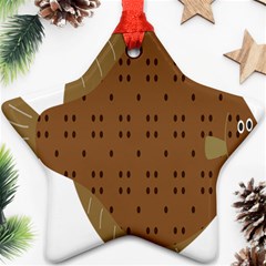 Illustrain Animals Reef Fish Sea Beach Water Seaword Brown Polka Ornament (star)