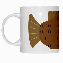 Illustrain Animals Reef Fish Sea Beach Water Seaword Brown Polka White Mugs by Mariart