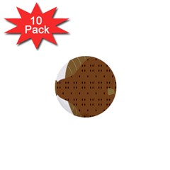 Illustrain Animals Reef Fish Sea Beach Water Seaword Brown Polka 1  Mini Buttons (10 Pack) 