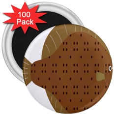 Illustrain Animals Reef Fish Sea Beach Water Seaword Brown Polka 3  Magnets (100 Pack) by Mariart