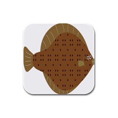 Illustrain Animals Reef Fish Sea Beach Water Seaword Brown Polka Rubber Square Coaster (4 Pack)  by Mariart