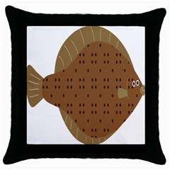 Illustrain Animals Reef Fish Sea Beach Water Seaword Brown Polka Throw Pillow Case (black)