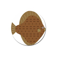 Illustrain Animals Reef Fish Sea Beach Water Seaword Brown Polka Magnet 3  (round) by Mariart