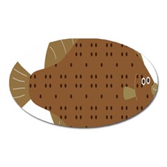 Illustrain Animals Reef Fish Sea Beach Water Seaword Brown Polka Oval Magnet by Mariart