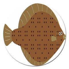 Illustrain Animals Reef Fish Sea Beach Water Seaword Brown Polka Magnet 5  (round) by Mariart