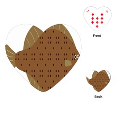 Illustrain Animals Reef Fish Sea Beach Water Seaword Brown Polka Playing Cards (heart)  by Mariart