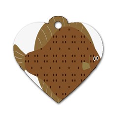 Illustrain Animals Reef Fish Sea Beach Water Seaword Brown Polka Dog Tag Heart (two Sides) by Mariart