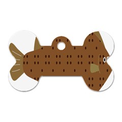 Illustrain Animals Reef Fish Sea Beach Water Seaword Brown Polka Dog Tag Bone (two Sides) by Mariart