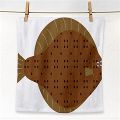 Illustrain Animals Reef Fish Sea Beach Water Seaword Brown Polka Face Towel by Mariart