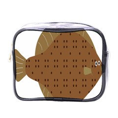 Illustrain Animals Reef Fish Sea Beach Water Seaword Brown Polka Mini Toiletries Bags by Mariart