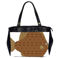 Illustrain Animals Reef Fish Sea Beach Water Seaword Brown Polka Office Handbags (2 Sides)  by Mariart