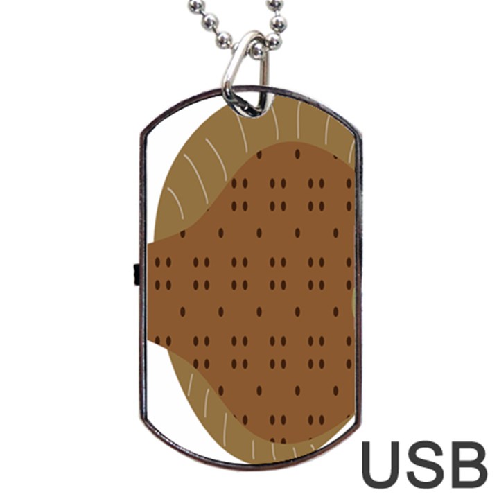 Illustrain Animals Reef Fish Sea Beach Water Seaword Brown Polka Dog Tag USB Flash (Two Sides)