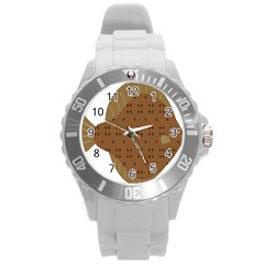 Illustrain Animals Reef Fish Sea Beach Water Seaword Brown Polka Round Plastic Sport Watch (l) by Mariart