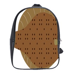 Illustrain Animals Reef Fish Sea Beach Water Seaword Brown Polka School Bags (xl)  by Mariart