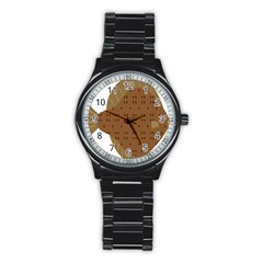 Illustrain Animals Reef Fish Sea Beach Water Seaword Brown Polka Stainless Steel Round Watch by Mariart