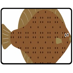 Illustrain Animals Reef Fish Sea Beach Water Seaword Brown Polka Double Sided Fleece Blanket (medium)  by Mariart