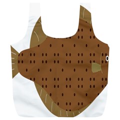 Illustrain Animals Reef Fish Sea Beach Water Seaword Brown Polka Full Print Recycle Bags (l)  by Mariart