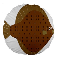 Illustrain Animals Reef Fish Sea Beach Water Seaword Brown Polka Large 18  Premium Flano Round Cushions by Mariart