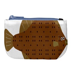 Illustrain Animals Reef Fish Sea Beach Water Seaword Brown Polka Large Coin Purse