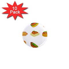 Hot Dog Buns Sauce Bread 1  Mini Magnet (10 Pack) 