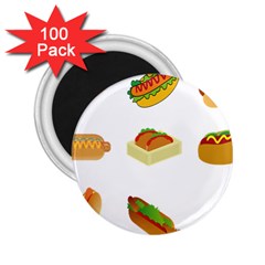 Hot Dog Buns Sauce Bread 2 25  Magnets (100 Pack)  by Mariart