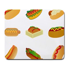 Hot Dog Buns Sauce Bread Large Mousepads by Mariart