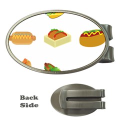 Hot Dog Buns Sauce Bread Money Clips (oval)  by Mariart