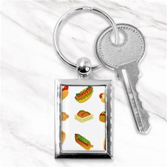 Hot Dog Buns Sauce Bread Key Chains (rectangle)  by Mariart