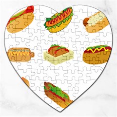 Hot Dog Buns Sauce Bread Jigsaw Puzzle (heart)