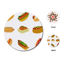 Hot Dog Buns Sauce Bread Playing Cards (round) 