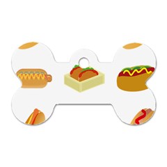 Hot Dog Buns Sauce Bread Dog Tag Bone (one Side) by Mariart