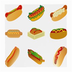 Hot Dog Buns Sauce Bread Medium Glasses Cloth (2-side) by Mariart